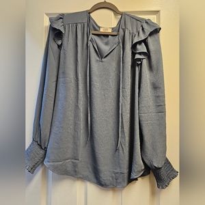 Loft Blue Blouse long sleeve